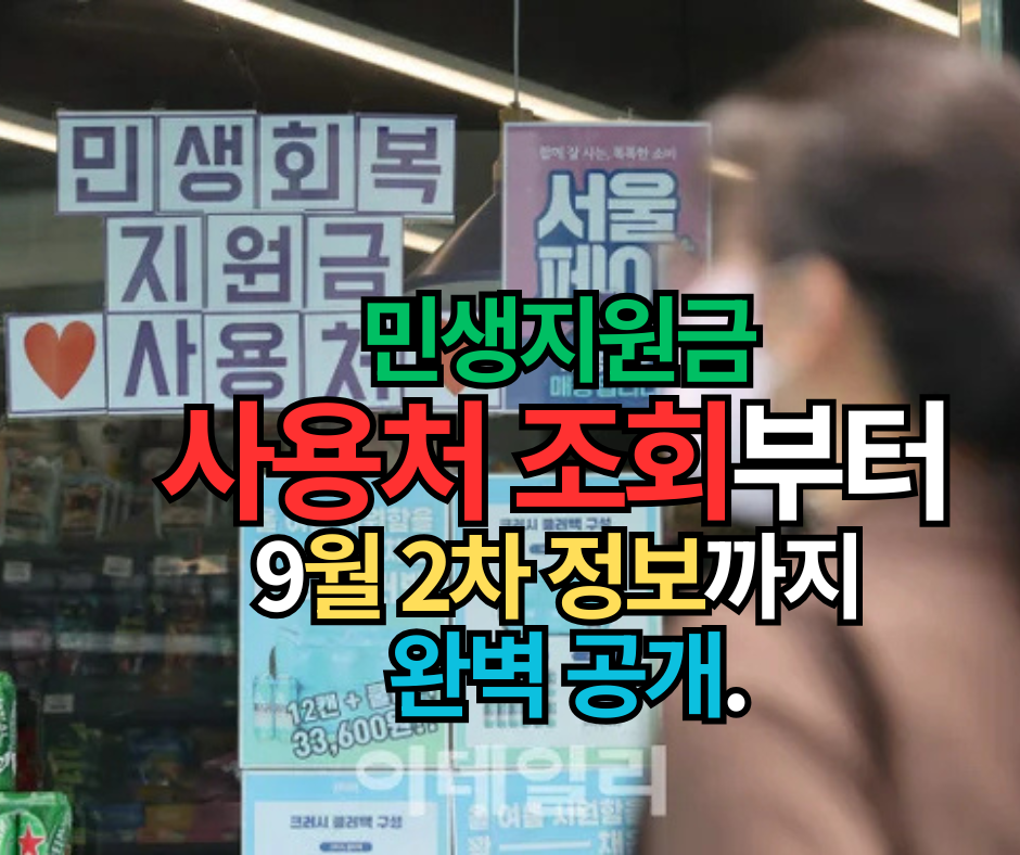 민생지원금 사용처 조회부터 9월 2차 정보까지 완벽 공개.