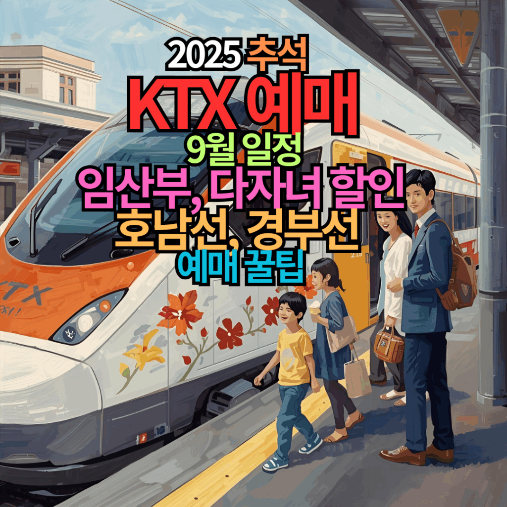 2025 추석 KTX 예매 9월 일정,임산부, 다자녀 할인, 호남선, 경부선 예매 꿀팁