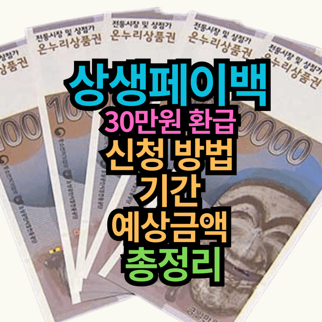 상생페이백 30만원 환급! 신청 방법, 기간, 예상금액 총정리