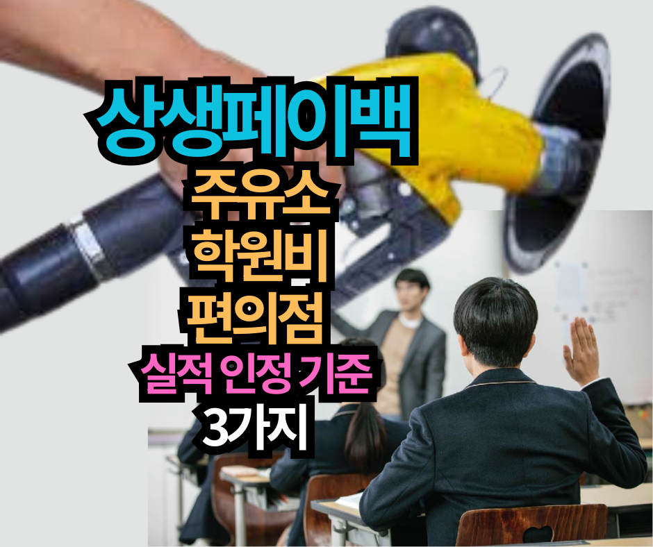 상생페이백 주유소·학원비·편의점, 실적 인정 기준 3가지 핵심 정리