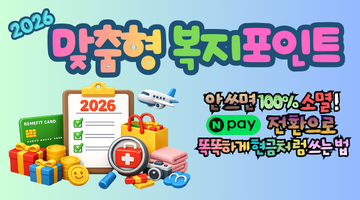 2026 맞춤형 복지포인트: 안 쓰면 100% 소멸, 사용법과 네이버페이 전환 꿀팁