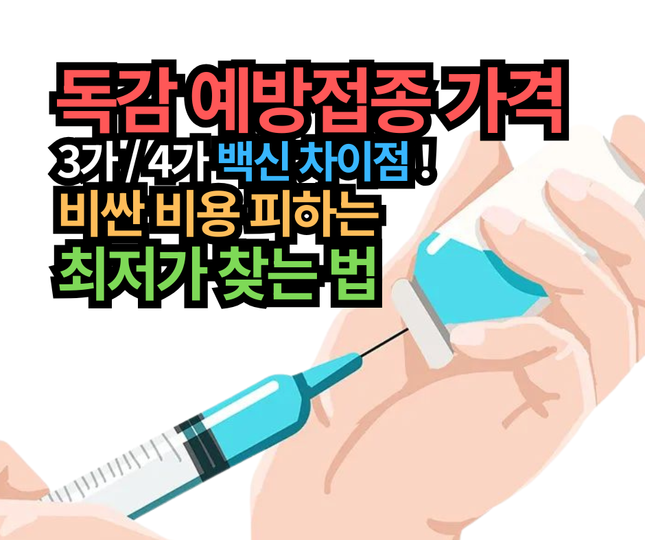 독감 예방접종 가격, 3가와 4가 백신 차이점! 비싼 비용 피하는 최저가 찾는 법