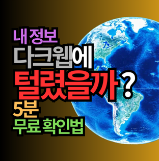 털린 내 정보 찾기 서비스 이용방법, 유출 확인 안 하면 큰일 나는 이유 3가지