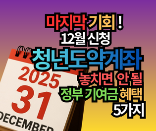 청년도약계좌 마지막 기회! 12월 신청 기간, 조건, 놓치면 안 될 정부 기여금 혜택 5가지