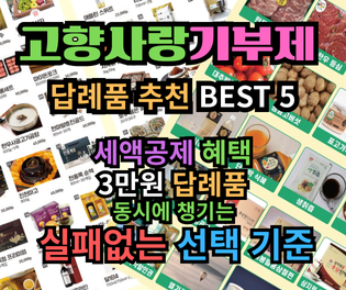 2025년 고향사랑기부제: 답례품 추천 BEST 5, 후회 없는 선택 기준, PD할배 꿀팁 대방출!