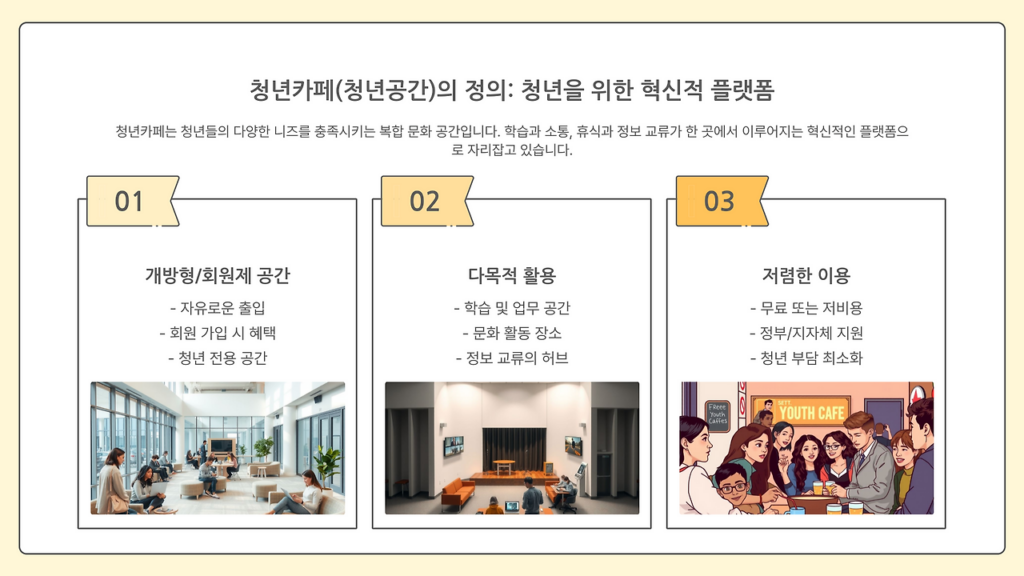 청년카페의 정의를 설명하는 그래픽