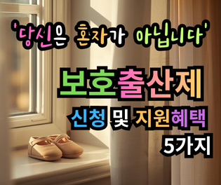 당신은 혼자가 아닙니다, 보호출산제 신청 및 지원 혜택 5가지