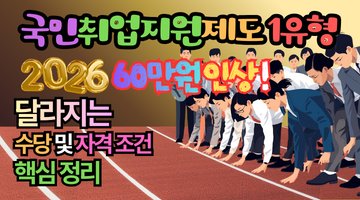 2026 국민취업지원제도 1유형 60만원 인상! 수당 및 자격조건 핵심정리
