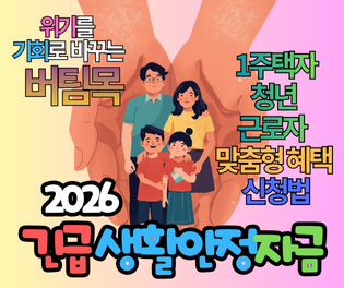 2026 긴급 생활안정자금 : 1주택자·청년·근로자 맞춤형 혜택과 신청법 총정리