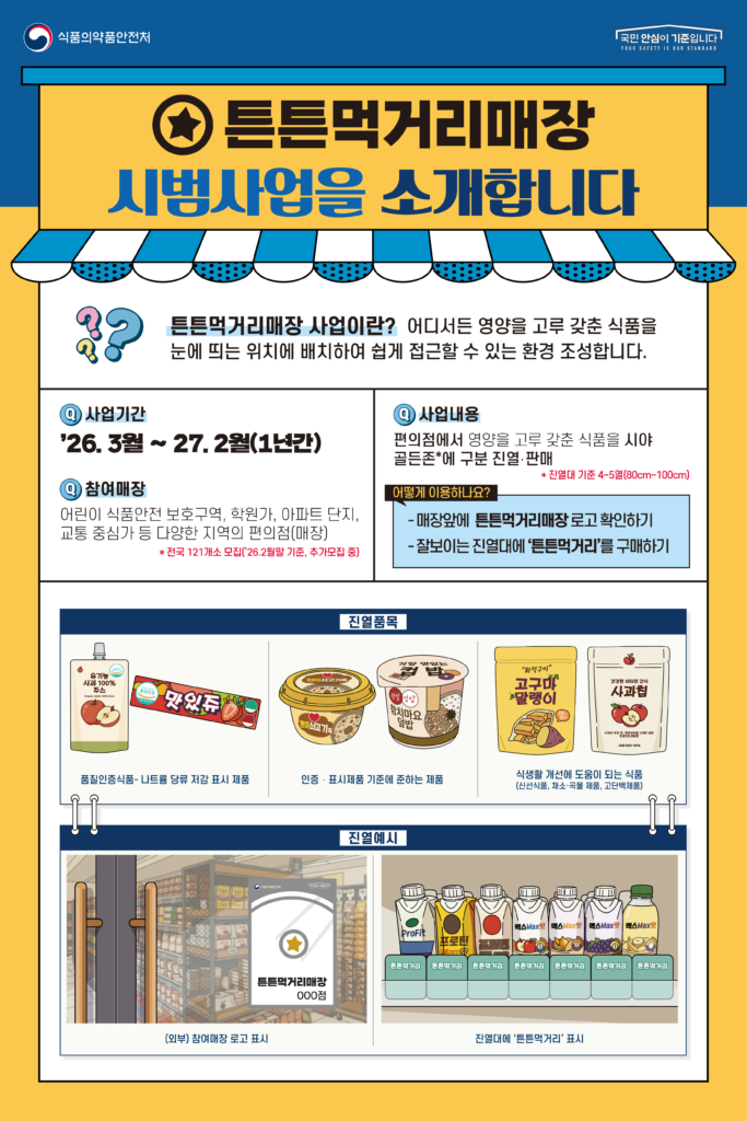 튼튼먹거리 매장 홍보 포스터