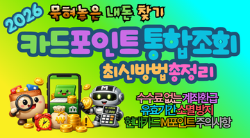 2026 카드포인트 통합조회, 실제로 10만 원 돌려받은 최신 환급 방법
