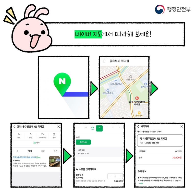 공유누리 서비스 네이버 지도