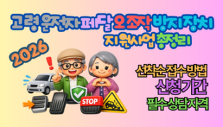 2026 고령 운전자 페달 오조작 방지 장치 지원사업 총정리｜740명 무상지원 신청 안 하면 손해