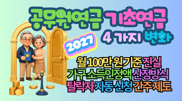 공무원연금 기초연금 2027년 3가지 변화｜월 100만 원 기준 오해하면 최대 419만 원 놓칩니다